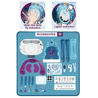 Zhiqunew enfants porte à induction coiffeuse ensemble de bijoux son et lumière Simulation maquillage jouer chaque jouet