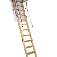 Escalier de grenier rétractable électrique invisible en bois massif, échelle télescopique pliable entièrement automatique pour loft intérieur