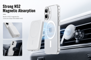 Coque magnétique 2-en-1 transparente pour iPhone 16 17 Pro Max, Housse magnétique anti-jaunissement en TPU+PC, Coque antichoc intégrale 360° - Product Image 2