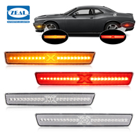 Feux de position latéraux avant et arrière transparents X Design pour pare-chocs de voiture, pour Dodge Challenger 2015-2020, lampe de circulation rouge ambre, lot de 4 pièces