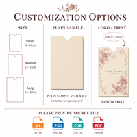 Boîte en papier kraft en gros avec rabat, motif floral rose, insert enveloppe pour cartes et invitations de mariage