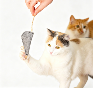 Giocattolo per Gatti Fatto a Mano in Feltro <span class=keywords><strong>di</strong></span> Lana a Forma <span class=keywords><strong>di</strong></span> Topo con Coda in Sisal, Non Tossico, Resistente ai Morsi, Gioco Interattivo per Gatti - Product Image 6
