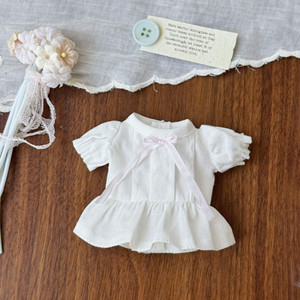 Robe de poupée blanche de style français pour tenues Zsiga de 10 cm, mini-vêtements <span class=keywords><strong>en</strong></span> dentelle pour poupée 1/6 BJD Kitty Plush Potato - Product Image 1