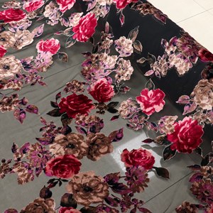 <span class=keywords><strong>Tissu</strong></span> en <span class=keywords><strong>velours</strong></span> dévoré, nylon tissé, viscose, maille semi-transparente, motif floral 3D en rose, <span class=keywords><strong>tissu</strong></span> en <span class=keywords><strong>velours</strong></span> brûlé pour robe - Product Image 4