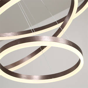 Luminária de Anel Redonda JYLIGHTING de 18 Polegadas, Lustre LED de Acrílico, Luminária Pendente Circular com 3 Anéis - Product Image 6