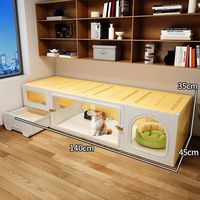 Villa modulaire intégrée pour chat – Cage compacte qui ne prend pas de place – Unité intérieure domestique pour petit chat – Maison pour chat avec espace libre