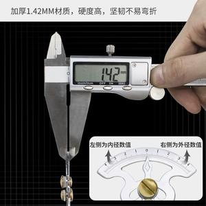 Jauge d'épaisseur à 3 chiffres en acier inoxydable, pied à coulisse à vernier, jauge de queue d'aronde en bois, pour diamètre intérieur et extérieur, avec fonction de conversion - Product Image 3