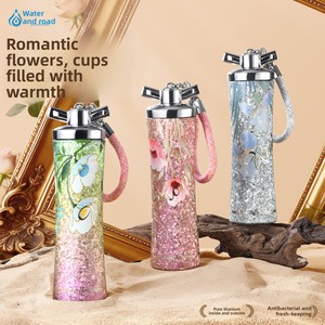 Nouvelle Tasse <span class=keywords><strong>Thermos</strong></span> Isotherme en Titane Pur 2025 pour Filles – Luxe Léger et Portable avec Paille, Idéale pour Voiture, Livrée en Coffret Cadeau - Product Image 2