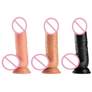 Fornecedor Chinês Loja Online 7.88X1.58 Inch Sex Toys Super Enorme Penis Soft Realista Silicone PVC Dildo para Mulheres