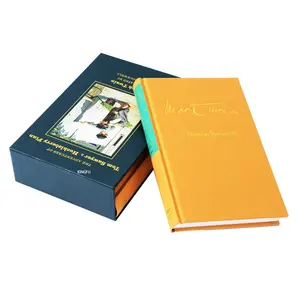 Impression en vrac de livre à couverture rigide de luxe personnalisé bon marché avec couverture en tissu et estampage à chaud en or