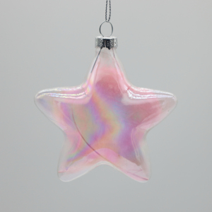 Nuevas Decoraciones Navideñas 2024, Bola de Cristal Transparente de 8 cm con Polvo Brillante Arcoíris en el Interior - Product Image 1