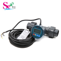 Débitmètre d'eau pour aquaculture DIJIANG 10-30V ZJPVC- Affichage numérique LCD 20-90mm Débitmètre à bride UPVC avec sortie 4-20mA