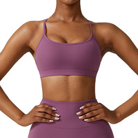Soutien-gorge de sport style européen et américain à maintien élevé, bretelles croisées, rehausseur de dos, 100% Nylon, séchage rapide, sensation seconde peau, pour Yoga et Course à pied