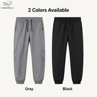 Pantalon de jogging extensible en soie glacée pour homme – Léger, rafraîchissant, longueur cheville, avec cordon de serrage, décontracté, séchage rapide, logo personnalisé