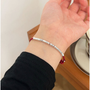 S925 Sterling Silver <b>Bracelet</b> Red String Lucky Charm Couple Jewelry Everyday Wear - Product Image 1