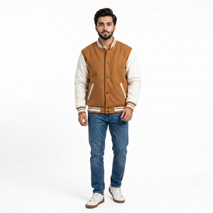 Wholesale Fashion Custom Embroidery Coated Stand Reversible Quick Dry Versity Leatherman Varsity Baseball <b>Letter</b> <b>Men's</b> <b>Jackets</b> - Product Image 1
