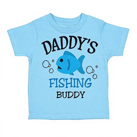 T-shirt en coton à manches courtes pour bébés garçons, imprimé « Daddy Fishing Buddy », vêtements d'été décontractés à col rond pour enfants