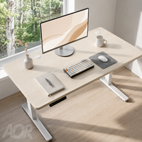 Escritorio Ajustable en Altura para Trabajar Sentado o De Pie, con Construcción de Metal y Madera, Patas en Forma de T, Amplia Superficie de Escritorio, Hecho en Guangdong