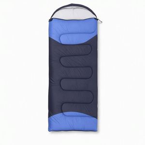 Sac de couchage à capuche, extérieur en taffetas de polyester hydrofuge 190T, doublure en pongé 190T, sac de couchage de camping - Product Image 1