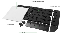 Kit de plateforme modulaire pour stand d'exposition automobile, dalles emboîtables sans outil pour stand d'exposition de voitures, système de plancher surélevé à installation rapide