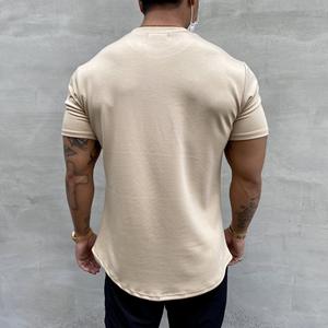 T-Shirt <span class=keywords><strong>da</strong></span> <span class=keywords><strong>Uomo</strong></span> per Fitness e <span class=keywords><strong>Palestra</strong></span>, in Cotone Elasticizzato, Vestibilità Slim, Stampa Serigrafica, Vestibilità Comoda e Ampia, per Allenamento Muscolare - Product Image 3