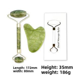 Ensemble Rouleau <span class=keywords><strong>de</strong></span> <span class=keywords><strong>Jade</strong></span> et Gua Sha pour le <span class=keywords><strong>Visage</strong></span> - Anti-Poches et Anti-Rougeurs - Routine <span class=keywords><strong>de</strong></span> Soins <span class=keywords><strong>de</strong></span> la Peau - Soins Personnels - Hommes/Femmes - Vert - Product Image 5