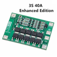 Carte de protection de chargeur de batterie Li-ion 3S 4S 40A 60A 18650 BMS pour moteur de perceuse 11.1V 12.6V/14.8V 16.8V Amélioration/Équilibrage 3S 4S