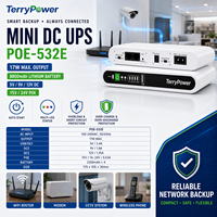 Mini UPS de CC de 17W y 8800mAh con USB de 5V, 9V, 12V, CC de 15V/24V y PoE, Fuente de Alimentación de Respaldo para Router WiFi, Módem y CCTV
