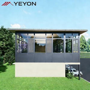Véranda commerciale extérieure en verre trempé, étanche, avec <span class=keywords><strong>toit</strong></span> <span class=keywords><strong>plat</strong></span> en aluminium, pour chambre, parc, hôtel, <span class=keywords><strong>garage</strong></span> et usage extérieur - Product Image 1
