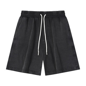 Pantalones Cortos Casuales de Cinco Puntos Estilo Americano Vintage para Hombre, de Algodón Envejecido con Lavado Efecto Nieve - Product Image 1