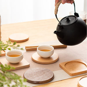 WanuoCraft, venta al por mayor, posavasos de madera de pino y nogal de haya, almohadillas aislantes y portavasos para té y café, alfombrillas y almohadillas de madera - Product Image 6