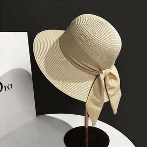 New Design Summer Outing Vacation Travel Women Sun <b>Hat</b> <b>Straw</b> Beach <b>Hat</b> With Ribbon - Product Image 5