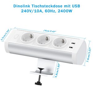 Prise <span class=keywords><strong>de</strong></span> courant multifonctionnelle réglable et amovible pour <span class=keywords><strong>bureau</strong></span>, à fixation par pince <span class=keywords><strong>de</strong></span> table, 3 prises EU, 2 USB, 10A, IP20 - Product Image 5