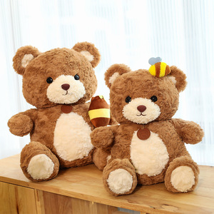 New Honey Pot Brown <b>Bee</b> Bear Plush Toy Bear Pillow Doll Teddy Bear Soft Birthday <b>Gift</b> Toy Big Claw Machine Stuffed Animal Toys - Product Image 1
