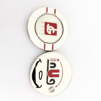 Marca de Pelota de Golf Artesanal de Aleación de Zinc Moderna Personalizada, Esmalte Duro, Fundición Hecha a Mano, Arte Plateado Coleccionable, Marca BQ