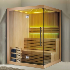 Cabine de sudation en bois de pruche canadien importé, bancs double couche, pour maison, hôtel et gîte, personnalisable par Foshan - Product Image 3