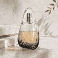 Flacon de parfum vide personnalisé avec finition d'impression par pulvérisation dégradée, 50 ml, flacon de parfum rond en verre de luxe avec emballage en boîte magnétique