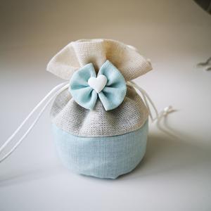 Bollo de lino creativo Bolsa de azúcar con cordón Yute reciclable Regalo DE BODA Bolsa de dulces Características Diseño elegante del arco - Product Image 5