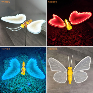 Décoration extérieure 3D en forme <span class=keywords><strong>de</strong></span> papillon à LED, 40 cm, IP65, multicolores, dynamique, pour Halloween, Noël, Nouvel An, jardin, <span class=keywords><strong>paysage</strong></span> - Product Image 2