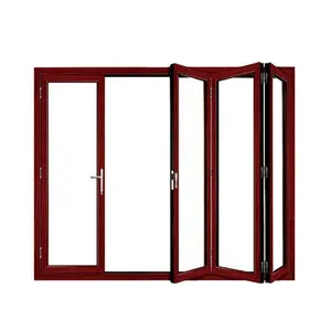factory price aluminum bifold windows and doors wood color aluminum windows