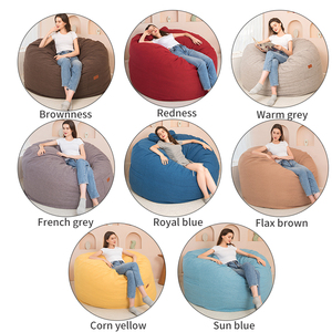 ISapromo cadeaux nouveau Design 5FT pouf housse de canapé confortable Fuax lin pouf pour enfants adulte 7ft pouf couverture - Product Image 2