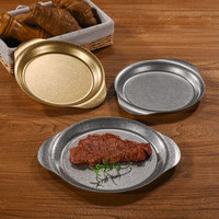 Plateau binaural vintage en acier inoxydable Yolecen, ancien restaurant, plat plat pour poulet frit, pâtes, serpent, barbecue, plateau personnalisé rétro