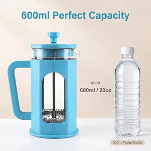 SEECIN Modern Travel French Press <strong>Coffee</strong> Maker Set with Food Grade Plastic High Borosilicate Glass and Stainless Steel <strong>Plunger</strong> - Product Image 2