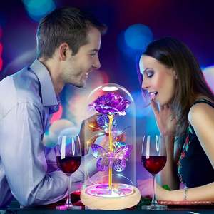 Cadeaux de fleurs artificielles pour maman, femme, petite amie, cadeaux d'anniversaire pour femme, épouse, roses violettes, cadeaux pour la Saint-Valentin, anniversaire de mariage - Product Image 6