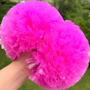 Nouveaux pompons de cheerleading écologiques en néon rose personnalisables de 4/3,5 pouces pour les compétitions de cheerleading Allstar et les événements de danse - Product Image 3