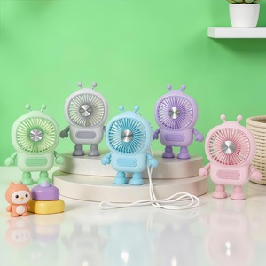 Ventilador portátil creativo con forma de robot, 2W, recargable por USB, mini ventilador para colgar del cuello para niños - Product Image 4