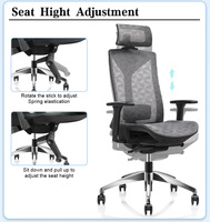 Kursi Kantor Modern Eksekutif Bos Manajer Gaming Komputer Putar Sandaran Tinggi Full Mesh Ergonomis Penyangga Lumbal Terbaik dan Nyaman