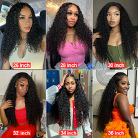 Perruque frontale Deep Wave de 40 pouces, entièrement en dentelle HD 13x4 13x6, perruque de cheveux humains bouclés effet mouillé, perruques frontales en dentelle pour femmes