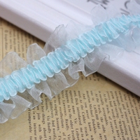 Ruban de dentelle élastique plissé ZSY de 4 cm de large, en organza écologique, pour couture, bricolage, artisanat, robe de bébé, vêtement, volant