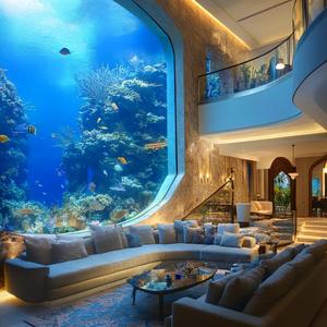 Fourniture directe d'usine nouveau Style grand aquarium acrylique aquarium forme carrée et rectangulaire écologique pour le salon - Product Image 4